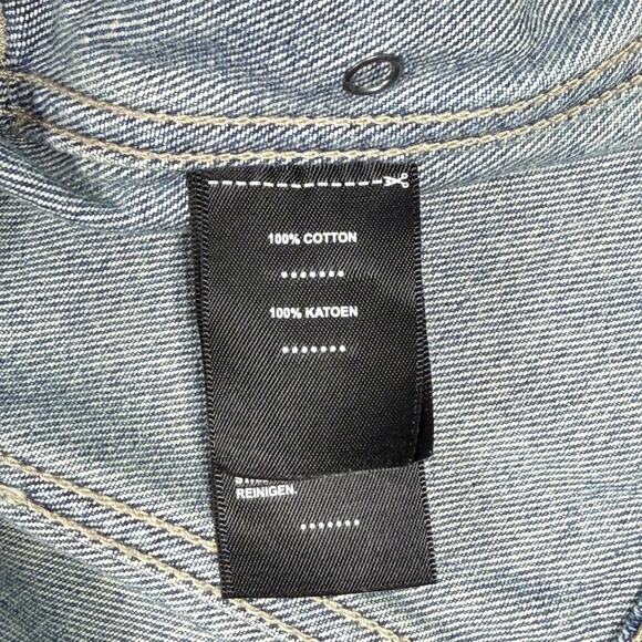 Harley Davidson Motor Clothes Denim Jacket Women's Large Blue Embroidered Patch - Picture 8 of 11